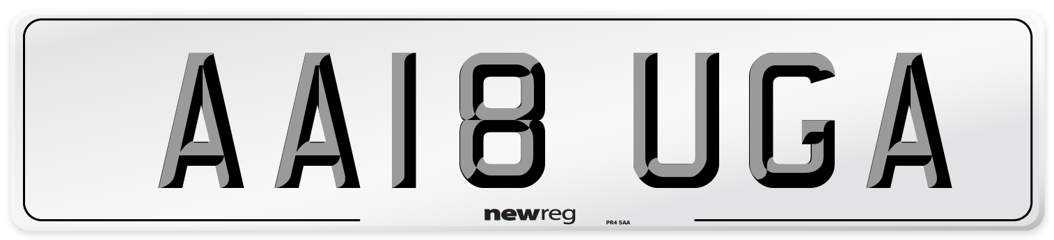 AA18 UGA Number Plate from New Reg